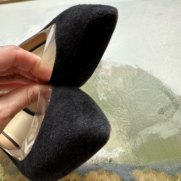 Francesco Russo Suede black & clear PVC pumps size 6.5 - Picture 8 of 14